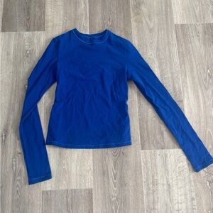 Skims cotton jersey long sleeve cobalt
